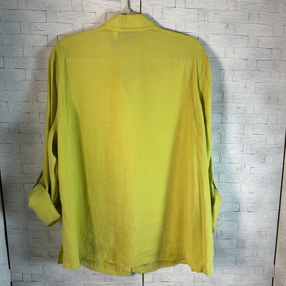 Additions by Chico’s yellow button down blouse coastal TradMom lightweight - Picture 2 of 8